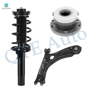 Set of 3 Front Left Lower Control Arm Ball Joint-Wheel Hub Bearing Assembly-Quick Complete Strut-Coil Spring Assembly For 2011-2014 Volkswagen Jetta