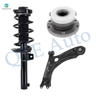 Set of 3 Front Left Lower Control Arm Ball Joint-Wheel Hub Bearing Assembly-Quick Complete Strut-Coil Spring Assembly For 2011-2015 Volkswagen Jetta