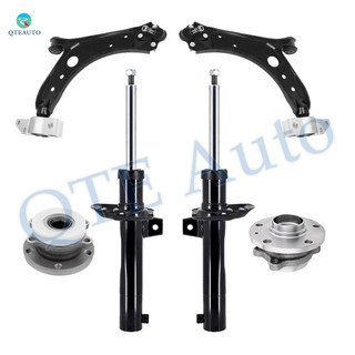 Set of 6 Front Lower Control Arm-Wheel Hub Bearing Assembly-Suspension Strut Assembly For 2010-2016 Volkswagen EOS
