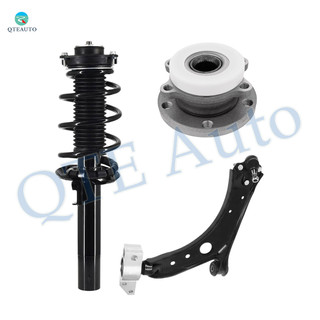 Set of 3 Front Left Lower Control Arm-Wheel Hub Bearing Assembly-Quick Complete Strut-Coil Spring Assembly For 2012-2016 Volkswagen EOS