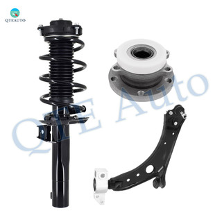 Set of 3 Front Right Lower Control Arm-Wheel Hub Bearing Assembly-Quick Complete Strut-Coil Spring Assembly For 2005-2014 Volkswagen Jetta