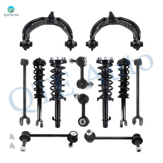 Set of 12 Front Upper Control Arm Ball Joint-Sway Bar Link-Quick Complete Strut-Coil Spring Assembly-Rear Lower Rearward Control Arm-Sway Bar Link-Quick Complete Strut-Coil Spring Assembly For 2011-2014 Acura TSX