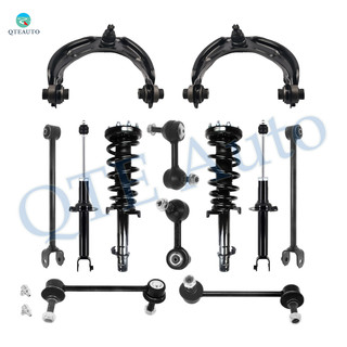 Set of 12 Front Upper Control Arm Ball Joint-Sway Bar Link-Quick Complete Strut-Coil Spring Assembly-Rear Lower Rearward Control Arm-Sway Bar Link-Suspension Strut Assembly For 2009-2014 Acura TSX L4