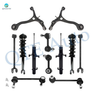 Set of 12 Front Lower Control Arm-Sway Bar Link-Suspension Strut Assembly-Rear Lower Rearward Control Arm-Sway Bar Link-Quick Complete Strut-Coil Spring Assembly For 2011-2014 Acura TSX