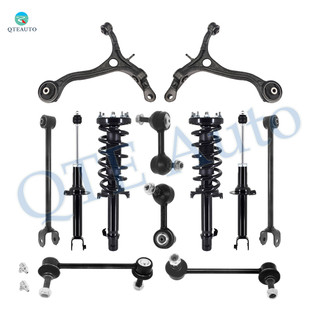 Set of 12 Front Lower Control Arm-Sway Bar Link-Quick Complete Strut-Coil Spring Assembly-Rear Lower Rearward Control Arm-Sway Bar Link-Suspension Strut Assembly For 2009-2014 Acura TSX