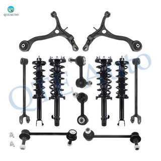 Set of 12 Front Lower Control Arm-Sway Bar Link-Quick Complete Strut-Coil Spring Assembly-Rear Lower Rearward Control Arm-Sway Bar Link-Quick Complete Strut-Coil Spring Assembly For 2009-2014 Acura TSX
