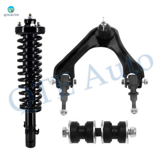 Set of 3 Front Left Upper Control Arm Ball Joint-Sway Bar Link-Quick Complete Strut-Coil Spring Assembly For 1994-1997 Honda Accord