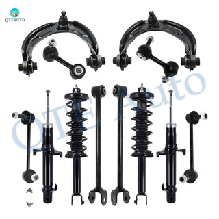 Set of 12 Front Upper Control Arm Ball Joint-Sway Bar Link-Suspension Strut Assembly-Rear Lower Rearward Control Arm-Sway Bar Link-Quick Complete Strut-Coil Spring Assembly For 2009-2014 Acura TSX