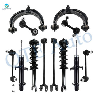 Set of 12 Front Upper Control Arm Ball Joint-Sway Bar Link-Suspension Strut Assembly-Rear Lower Rearward Control Arm-Sway Bar Link-Quick Complete Strut-Coil Spring Assembly For 2011-2014 Acura TSX