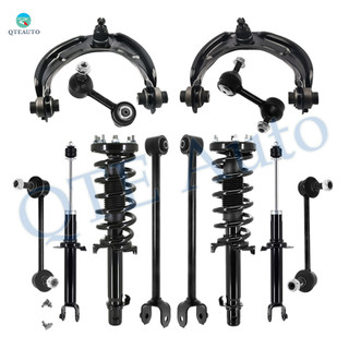 Set of 12 Front Upper Control Arm Ball Joint-Sway Bar Link-Quick Complete Strut-Coil Spring Assembly-Rear Lower Rearward Control Arm-Sway Bar Link-Suspension Strut Assembly For 2010-2014 Acura TSX