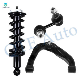 Set of 3 Front Left Upper Control Arm Ball Joint-Sway Bar Link-Quick Complete Strut-Coil Spring Assembly For 2005-2019 Nissan Frontier PRO-4X