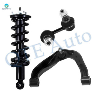 Set of 3 Front Right Upper Control Arm Ball Joint-Sway Bar Link-Quick Complete Strut-Coil Spring Assembly For 2005-2019 Nissan Frontier PRO-4X