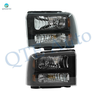 Pair of 2 Front Left-Right Headlights Assembly For 2005-2007 Ford F-350 Super Duty