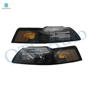 Pair of 2 Front Left-Right Headlights Assembly For 2001-2004 Ford Mustang
