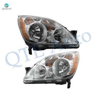 Pair of 2 Front Left-Right Headlights Assembly For 2005 2006 Honda CR-V