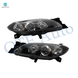 Pair of 2 Front Left-Right Headlights Assembly For 2004-2009 Mazda 3 Sedan