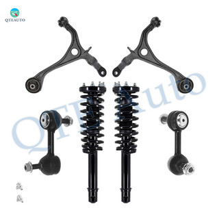 Set of 6 Front Lower Control Arm-Sway Bar Link-Quick Complete Strut-Coil Spring Assembly For 2003 2005-2007 Honda Accord