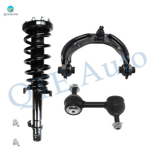 Set of 3 Front Left Upper Control Arm Ball Joint-Sway Bar Link-Quick Complete Strut-Coil Spring Assembly For 2009-2014 Acura TSX L4