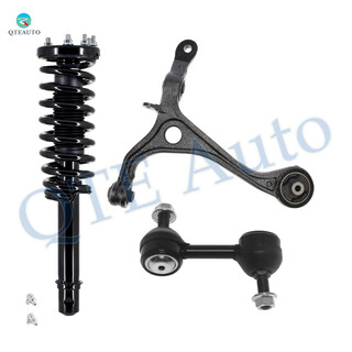 Set of 3 Front Left Lower Control Arm-Sway Bar Link-Quick Complete Strut-Coil Spring Assembly For 2004-2008 Acura TSX