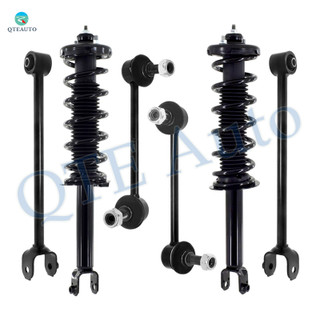 Set of 6 Rear Lower Rearward Control Arm-Sway Bar Link-Quick Complete Strut-Coil Spring Assembly For 2014 2015 2017 Honda Accord