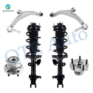 Set of 6 Front Lower Control Arm Ball Joint-Wheel Hub Bearing Assembly-Quick Complete Strut-Coil Spring Assembly For 2009-2015 Honda Pilot