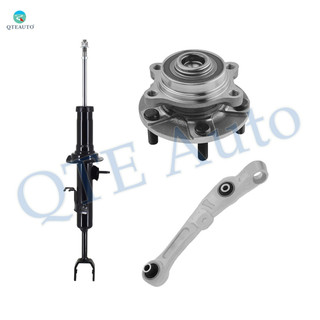 Set of 3 Front Left Lower Forward Control Arm-Wheel Hub Bearing Assembly-Suspension Strut Assembly For 2003 2004 Infiniti G35 w/ Sport Suspension