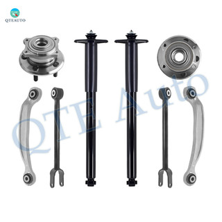 Set of 8 Rear Upper Rearward-Lower Forward Control Arm-Wheel Hub Bearing Assembly-Complete Shock Absorber Kit For 2005-2009 Chrysler 300