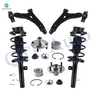 Set of 6 Front Lower Control Arm Ball Joint-Wheel Hub Bearing Assembly-Quick Complete Strut-Coil Spring Assembly For 2000-2004 Ford Focus
