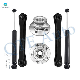 Set of 6 Front Lower Control Arm-Wheel Hub Bearing Assembly-Steering Damper For 2000 2001 Dodge RAM 1500 2-Wheel ABS
