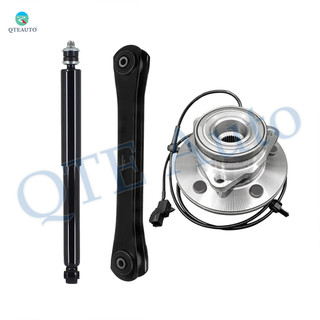 Set of 3 Front Lower Control Arm-Wheel Hub Bearing Assembly-Shock Absorber For 2000 2001 Dodge RAM 1500