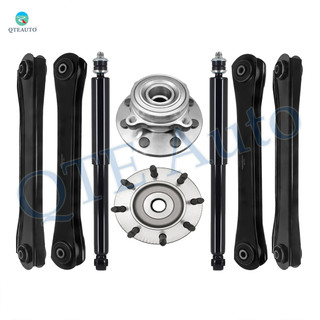 Set of 8 Front Lower and Upper Control Arm-Wheel Hub Bearing Assembly-Shock Absorber For 2000 2001 Dodge RAM 2500