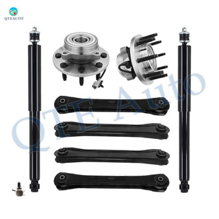 Set of 8 Front Lower and Upper Control Arm-Wheel Hub Bearing Assembly-Shock Absorber For 2000-2002 Dodge RAM 3500
