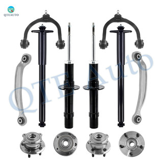 Set of 12 Front Upper Control Arm Ball Joint-Wheel Hub Bearing Assembly-Suspension Strut-Rear Upper Rearward Control Arm-Wheel Hub Bearing-Complete Shock Absorber Kit For 2005-2009 Chrysler 300 AWD