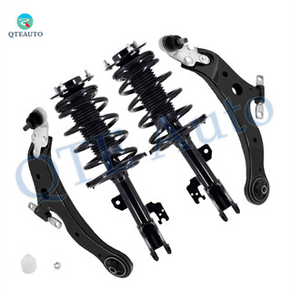 Set of 4 Front Lower Control Arm Ball Joint-Quick Complete Strut-Coil Spring Assembly For 2007-2011 Toyota Camry V6 SE