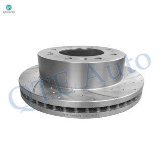 Front Left 355mm Drilled Slotted Brake Disc Rotors For 2011-2015 Chevrolet Silverado 3500 HD