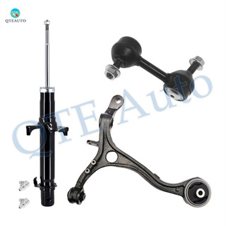 Set of 3 Front Left Lower Control Arm-Sway Bar Link-Suspension Strut Assembly For 2008-2012 Honda Accord