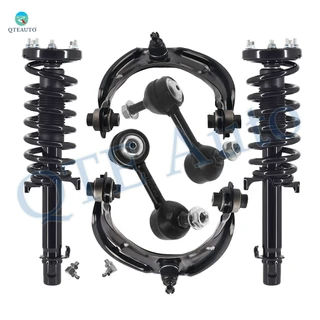 Set of 6 Front Upper Control Arm Ball Joint-Sway Bar Link-Quick Complete Strut-Coil Spring Assembly For 2008-2012 Honda Accord V6