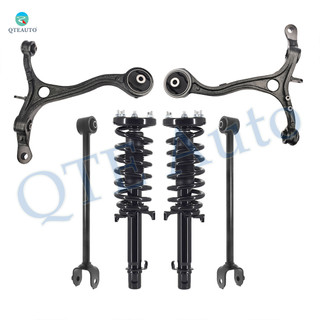 Set of 6 Front Lower Control Arm-Sway Bar Link-Quick Complete Strut-Coil Spring Assembly For 2008-2012 Honda Accord V6