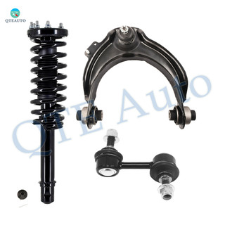 Set of 3 Front Right Upper Control Arm Ball Joint-Sway Bar Link-Quick Complete Strut-Coil Spring Assembly For 2003-2007 Honda Accord L4