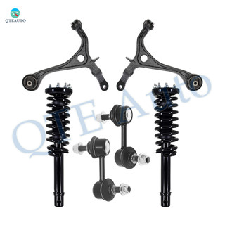 Set of 6 Front Lower Control Arm-Sway Bar Link-Quick Complete Strut-Coil Spring Assembly For 2003-2007 Honda Accord