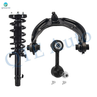 Set of 3 Front Right Upper Control Arm Ball Joint-Sway Bar Link-Quick Complete Strut-Coil Spring Assembly For 2008-2012 Honda Accord L4