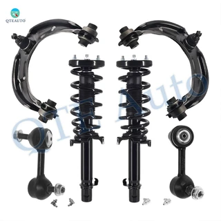 Set of 6 Front Upper Control Arm Ball Joint-Sway Bar Link-Quick Complete Strut-Coil Spring Assembly For 2008-2012 Honda Accord L4