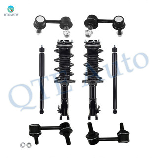 Set of 8 Front Sway Bar Link-Quick Complete Strut-Coil Spring Assembly-Rear Sway Bar Link-Shock Absorber For 2006-2011 Honda Civic L4