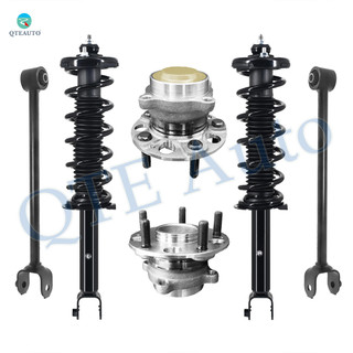 Set of 6 Rear Lower Rearward Control Arm-Wheel Hub Bearing Assembly-Quick Complete Strut-Coil Spring Assembly For 2014 2015 2017 Honda Accord