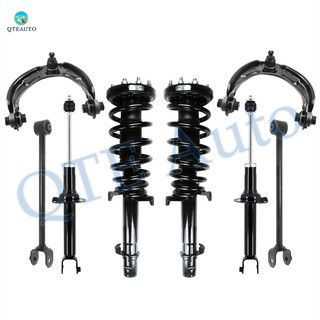 Set of 8 Front Upper Control Arm Ball Joint-Quick Complete Strut-Coil Spring Assembly-Rear Lower Rearward Control Arm-Suspension Strut Assembly For 2009-2014 Acura TSX 6MT