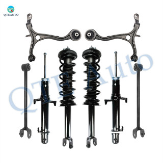 Set of 8 Front Lower Control Arm-Suspension Strut Assembly-Rear Lower Rearward Control Arm-Quick Complete Strut-Coil Spring Assembly For 2011-2014 Acura TSX