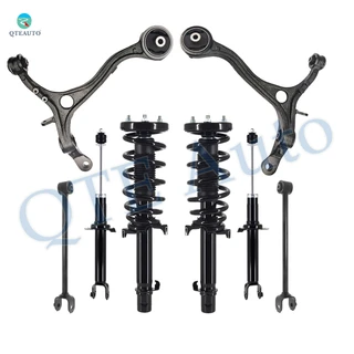 Set of 8 Front Lower Control Arm-Quick Complete Strut-Coil Spring Assembly-Rear Lower Rearward Control Arm-Suspension Strut Assembly For 2008-2012 Honda Accord L4