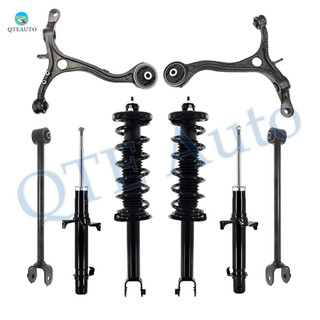 Set of 8 Front Lower Control Arm-Suspension Strut Assembly-Rear Lower Rearward Control Arm-Quick Complete Strut-Coil Spring Assembly For 2008-2012 Honda Accord
