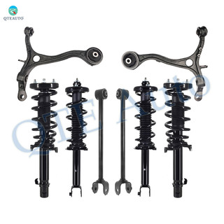 Set of 8 Front Lower Control Arm-Quick Complete Strut-Coil Spring Assembly-Rear Lower Rearward Control Arm-Quick Complete Strut-Coil Spring Assembly For 2008-2012 Honda Accord L4