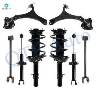 Set of 8 Front Lower Control Arm-Quick Complete Strut-Coil Spring Assembly-Rear Lower Rearward Control Arm-Suspension Strut Assembly For 2016 2017 Honda Accord Coupe